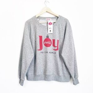 🤍Wildfox Gray Sweatshirt with Red Joy Design COCA COLA